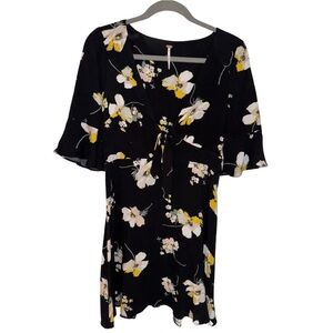 Free People Floral Black Mini Dress